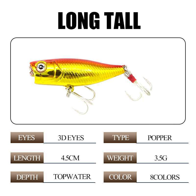 1pc Umpan Pancing Ikan Mini 4.5cm 3.5g Dengan Kail Wobbler