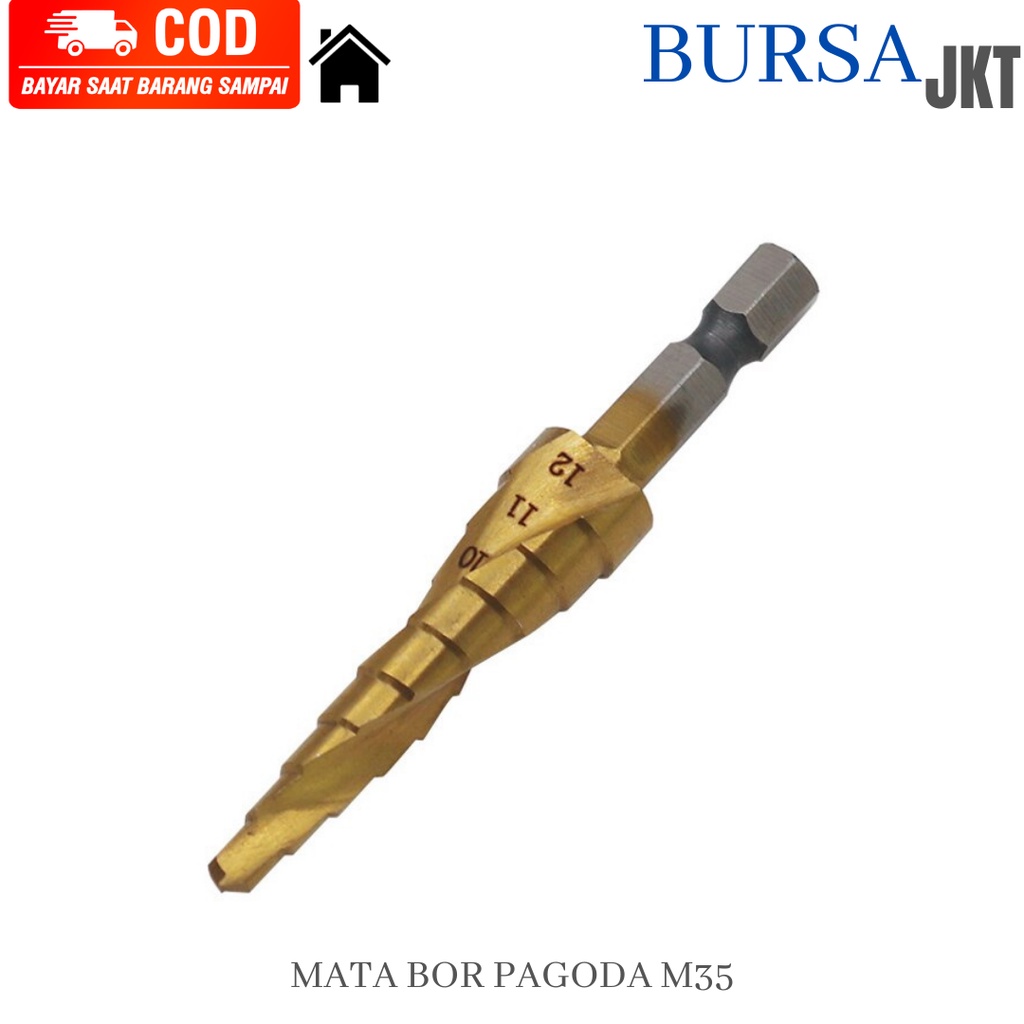 MATA BOR STEP DRILL KERUCUT COBALT M35 SPIRAL PAGODA 4 - 12 BOR BESI STAINLESS