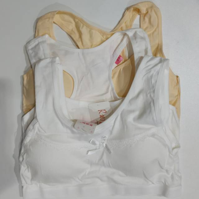 Baju Pakaian dalam sport BH miniset anak remaja perempuan cewek putih remaja teens import white bra