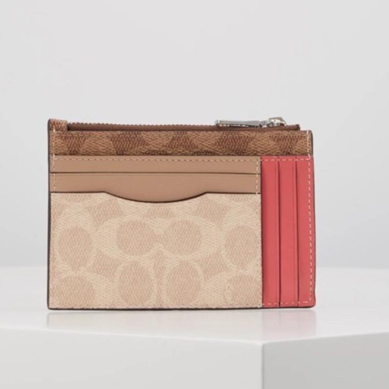 LANGSUNG KIRIM.. Coach F89484 Card Holder Zipper Wallet Coin Purse