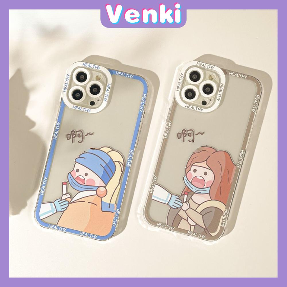 iPhone Case Silicone Soft Case Clear Case Square Edge Shockproof Protection Camera Cartoon Comic Cute Compatible For iPhone 11 iPhone 13 Pro Max iPhone 12 Pro Max iPhone 7 Plus xr