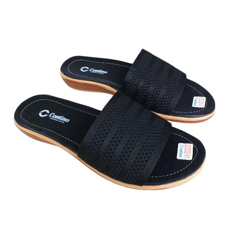 Sandal Wanita Slop Hak 5cm | Sandal Slop Wanita | Sandal Cewek | Sandal Wedges | Sandal Kulit Wanita