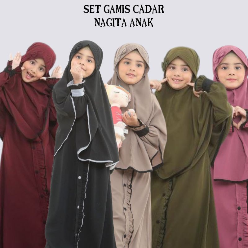 Byafhada Gamis Anak Perempuan Nadinka Baju & Hijab Syari Free Niqab Terbaru