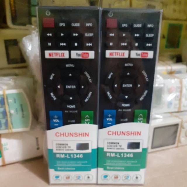 REMOTE REMOT TV SHARP  LCD LED SMART NETFLIX YOUTUBE ORIGINAL CHUNSHIN