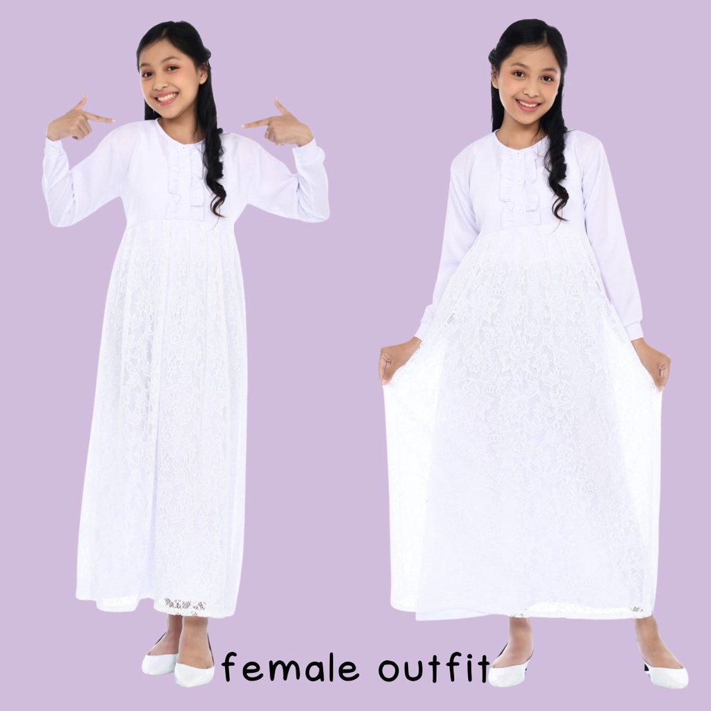 GAUN BROKAT - DRES 4-12 TAHUN KOMBINASI BROKAT