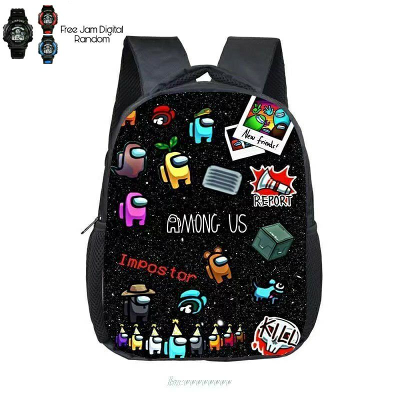 RANSEL EVENGER/AMOUNGUS 2IN1 TAS ANAK LAKI-LAKI FREE JAM TANGAN