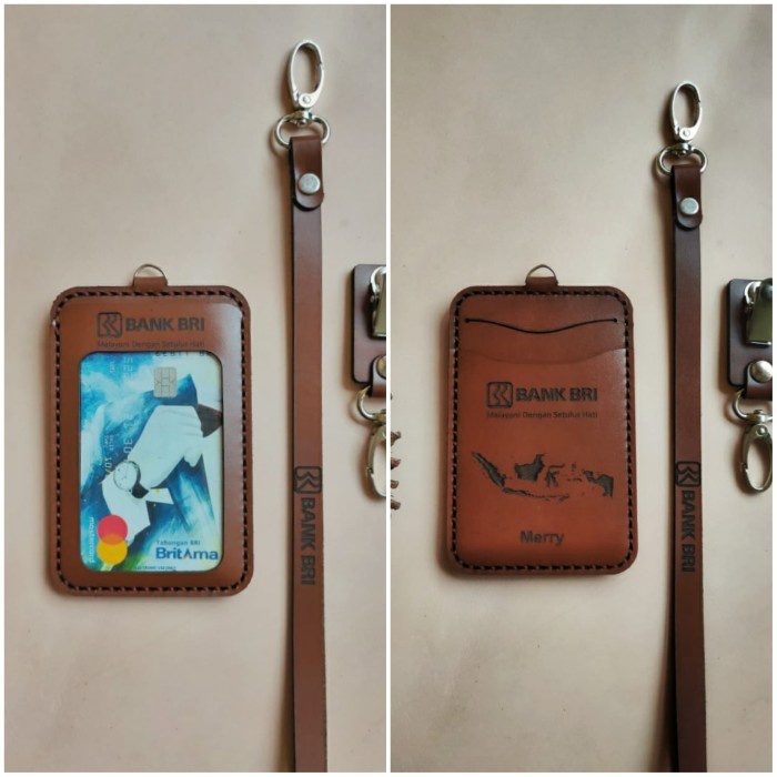 

READY gantungan id card kulit asli holder TERBARU