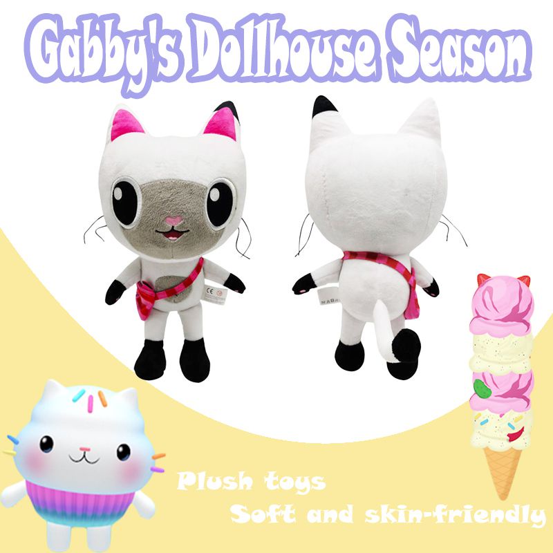 25cm Gabby's Dollhouse Gabby's Dollhouse Bear Kitty Mermaid Cat Plush Doll