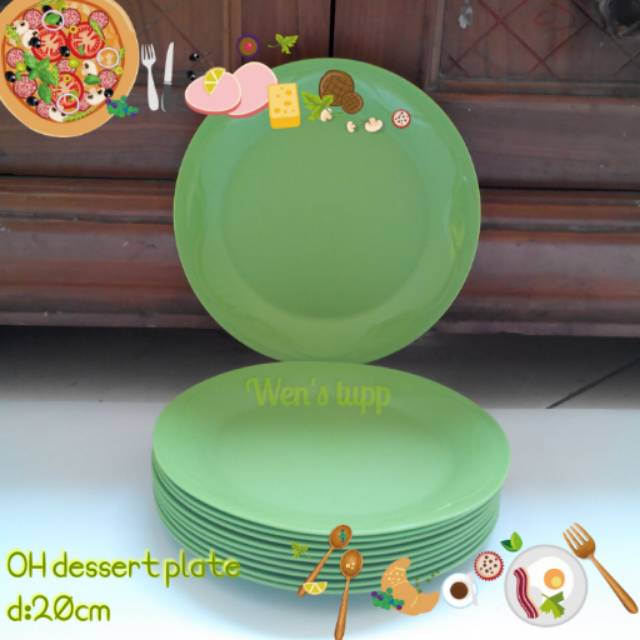 OH dessert plate, ready warna green tea