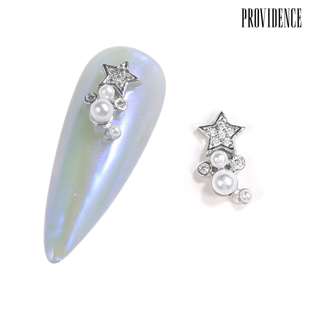 Providence 2Pcs Luxury Plated Cubic Zirconia Nail Jewelry Decorations Manicure Accessories