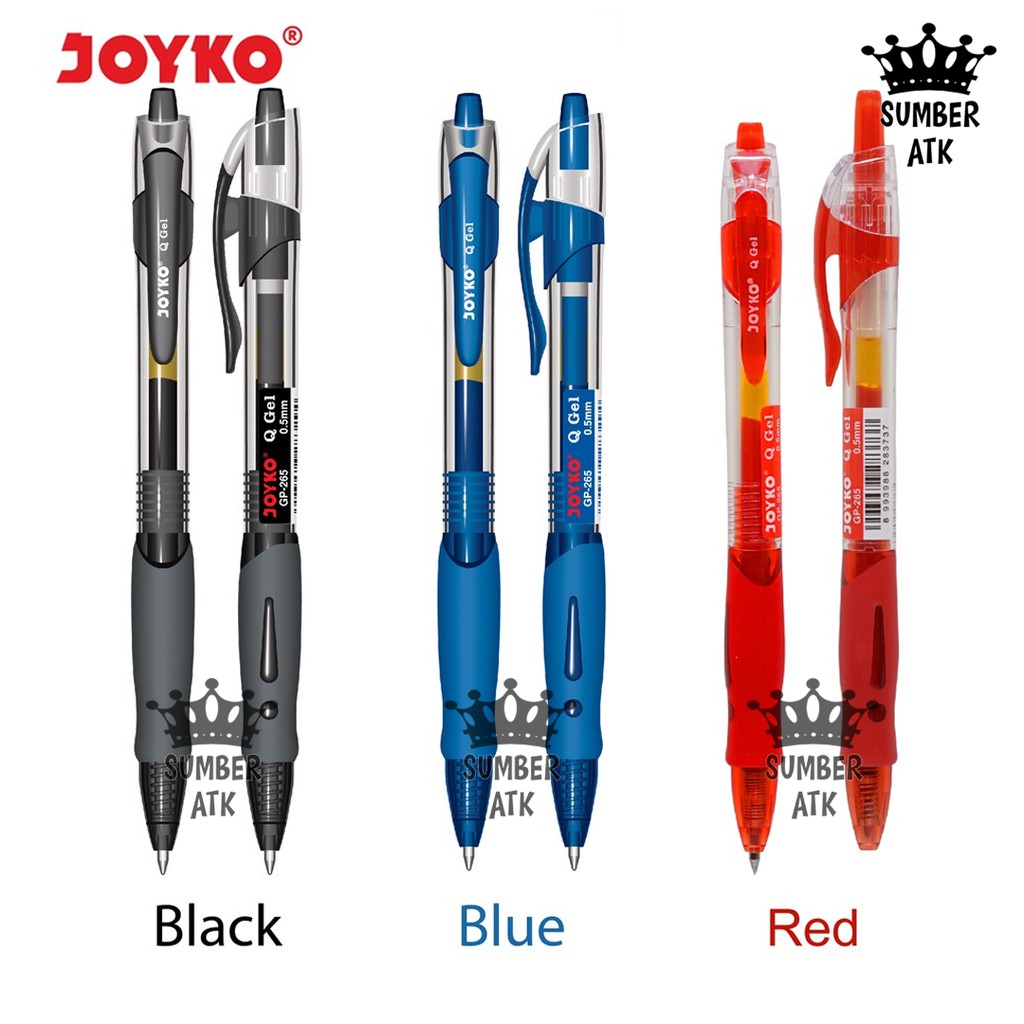 

Gel Pen Pulpen Pena Joyko GP-265 Black / Blue / Red Q Gel 0.5 mm - 1 PCS