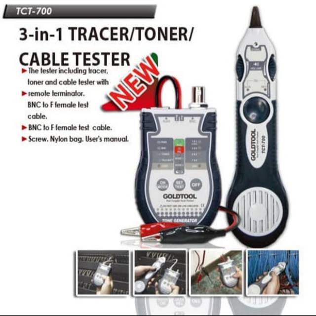 TRACKER/TONER/CABLE TESTER 3 IN 1 GOLDTOOL TCT-700