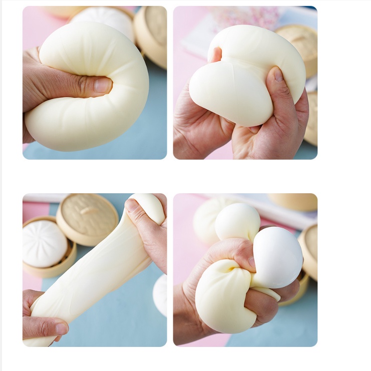 [ORGM] Mainan Squishy Bentuk Bakpao Bun Dengan Tempat Kukusan Imut Lucu