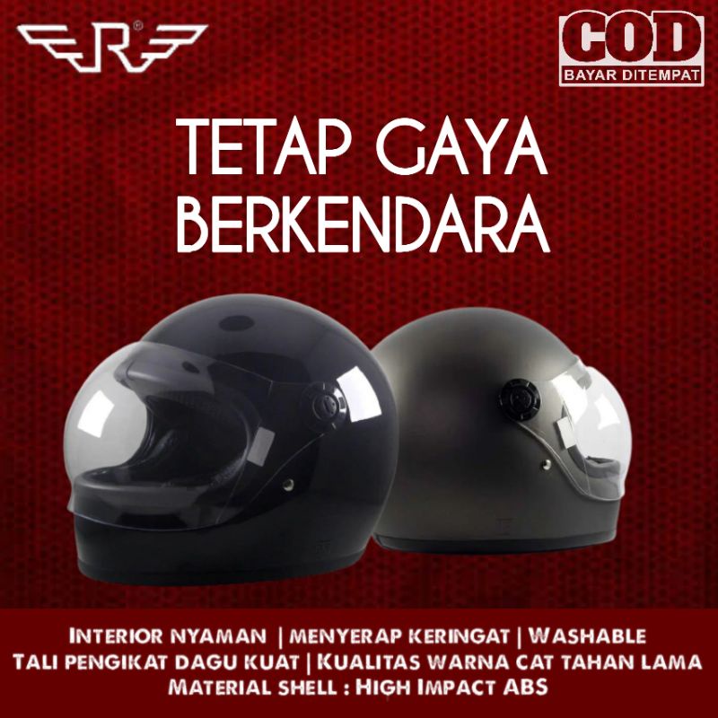 Helm Custom Classic Helm Motor Full Face Helm Retro Classic Helmet Rimc Gringgo Visor Rider