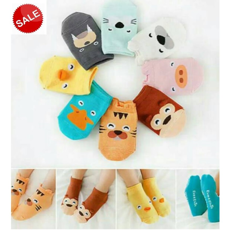 Kaos Kaki 3D Bayi Anak Laki Perempuan Motif Binatang Anti Slip sepatu bayi