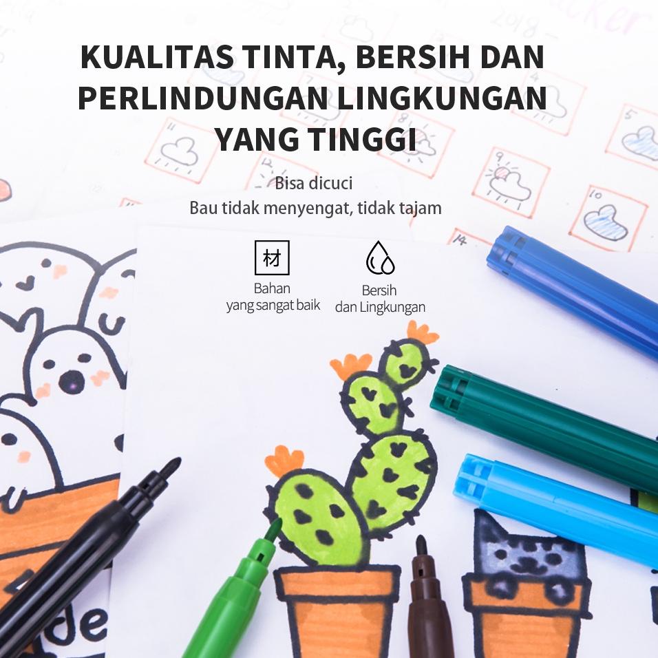 

(D-OWE »}) Deli Spidol Warna - Felt Pen dapat dicuci 1.0mm 12/18/24 Warna EC10023||banyak diminati
