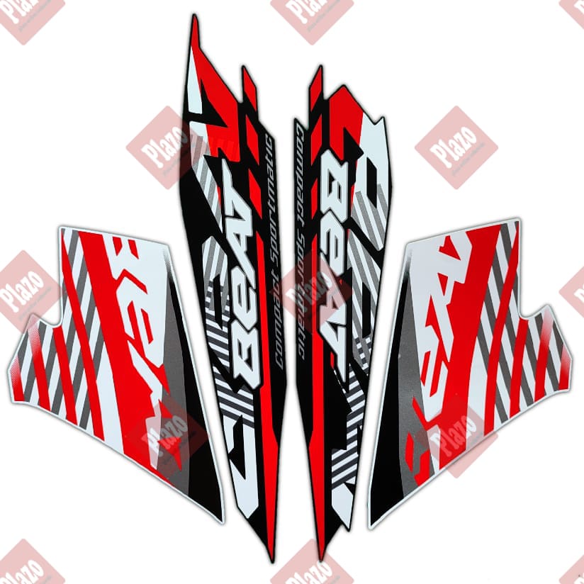 Jual Striping body motor / stiker honda Beat fi 2021 cbs Hitam-putih