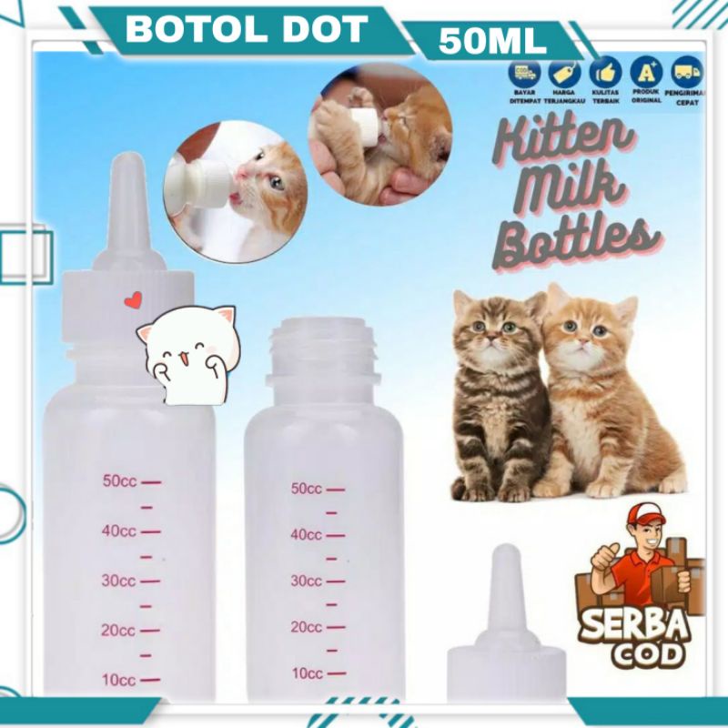 Botol Dot Kucing / Botol Susu Kucing Botol Susu Anjing 50ML Kitten Dot PREMIUM QUALTY