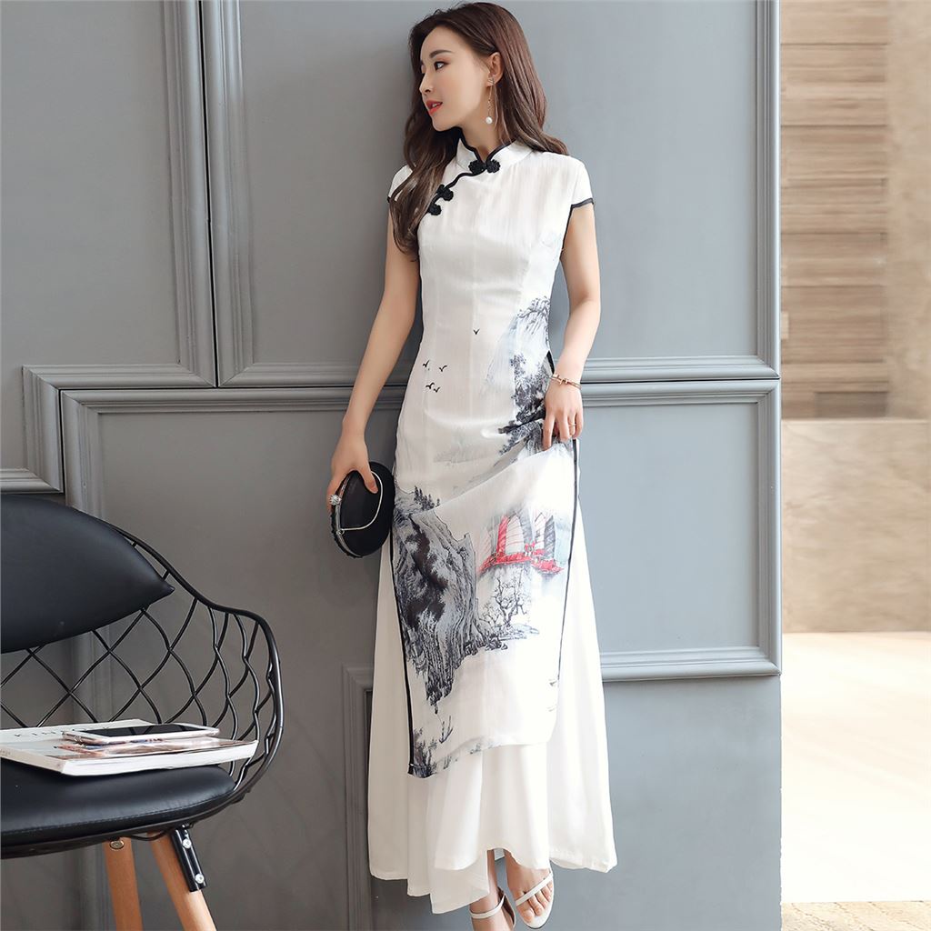 cheongsam women's 2021 summer new Korean version slim fitting retro Chinese Feng