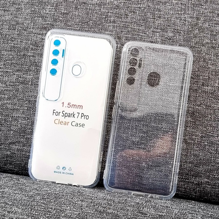 TECNO POVA 4 4 PRO 3 NEO 2 2 SPARK 6 GO 7 7 NFC 7 PRO CASE HD BENING SOFTCASE 1.5mm CLEAR TRANSPARAN CASING COVER PELINDUNG BELAKANG SILIKON KARET