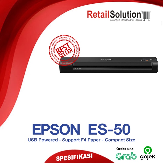 Epson ES50 WorkForce ES-50 Scanner Portable Sheetfeed Document