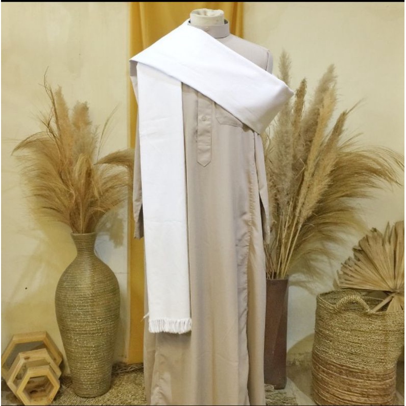 SORBAN LOHI PUTIH POLOS LOKAL KASHMIRI UKURAN JUMBO ORIGINAL