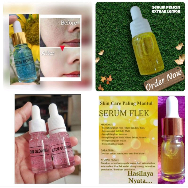 PAKET USAHA SERUM CAMPUR GLOWING/ACNE/FLEK/BOPENG/PELICIN