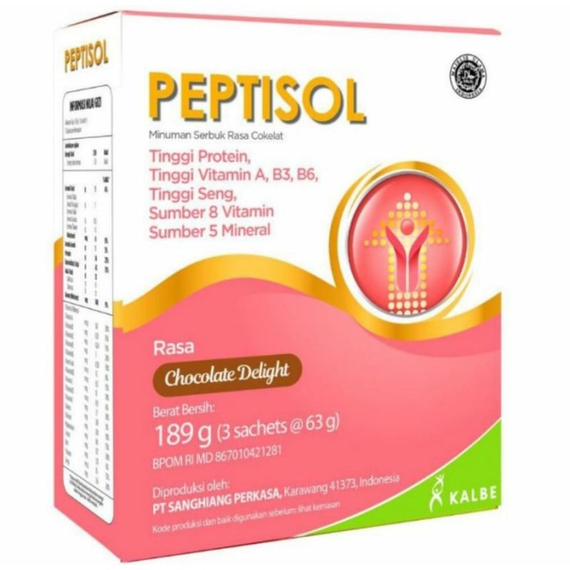 

PEPTISOL Minuman Serbuk Rasa Chocolate Delight 189 gr (3sachet @63 gr)