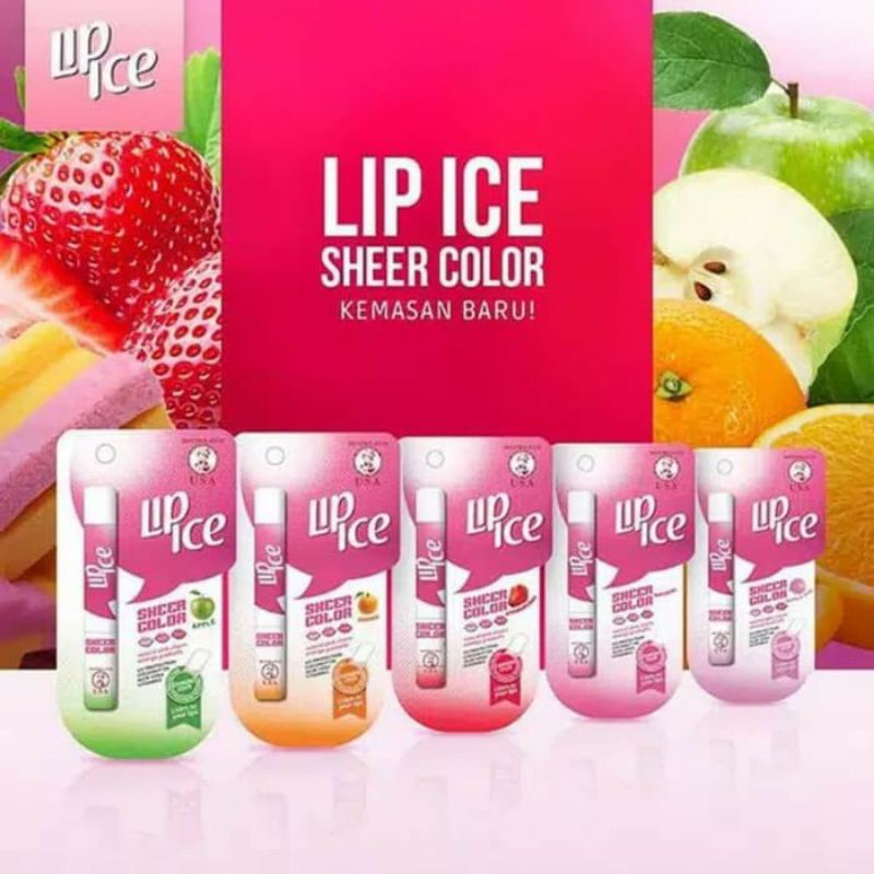 LIP ICE SHEER COLOR STRAWBERRY | COKLAT | NATURAL 2,2 GR ~ ORIGINAL 100%