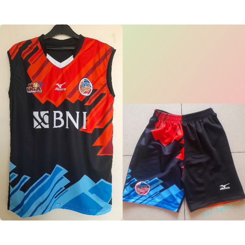 Set Pakaian / Stelan Voli Futsal Dan Badminton BNI 46 Orange