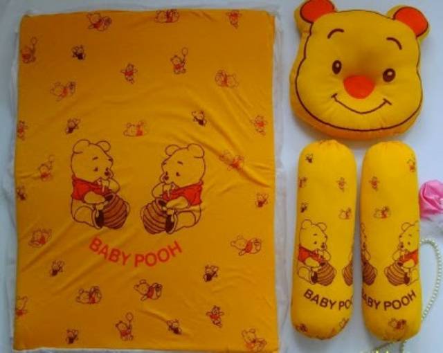 Kasur busa set bantal peyang hello kitty pooh dan piyo