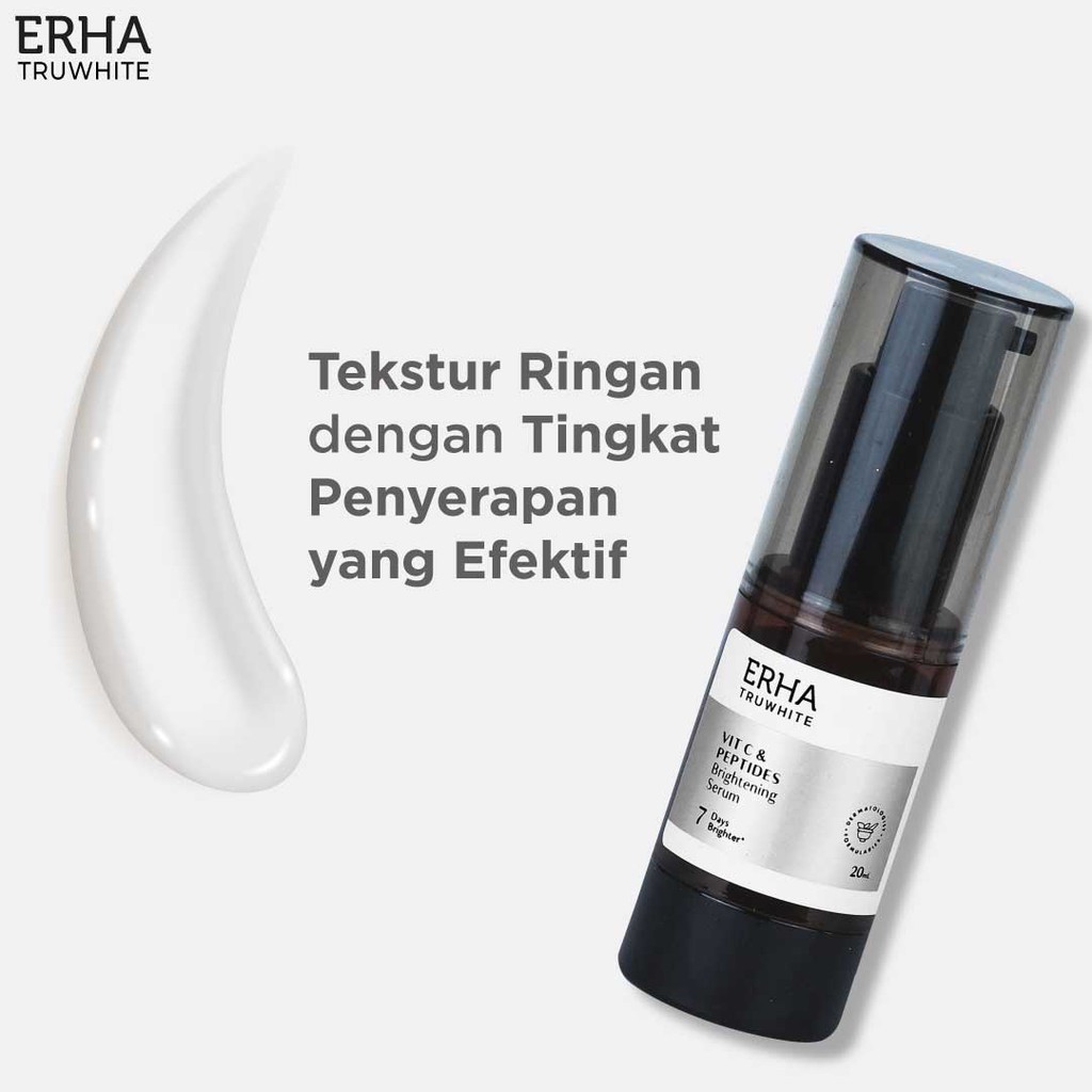 [Per Pc] ERHA Truwhite Vit C &amp; Peptides Brightening Serum 20ml Original BPOM