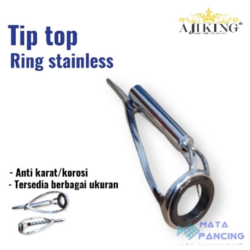 Ajiking ring guide joran tip top stainless anti karat untuk joran casting jigging trolling bisa dipasang diberbagai merk joran daido daiwa relix nusantara dll