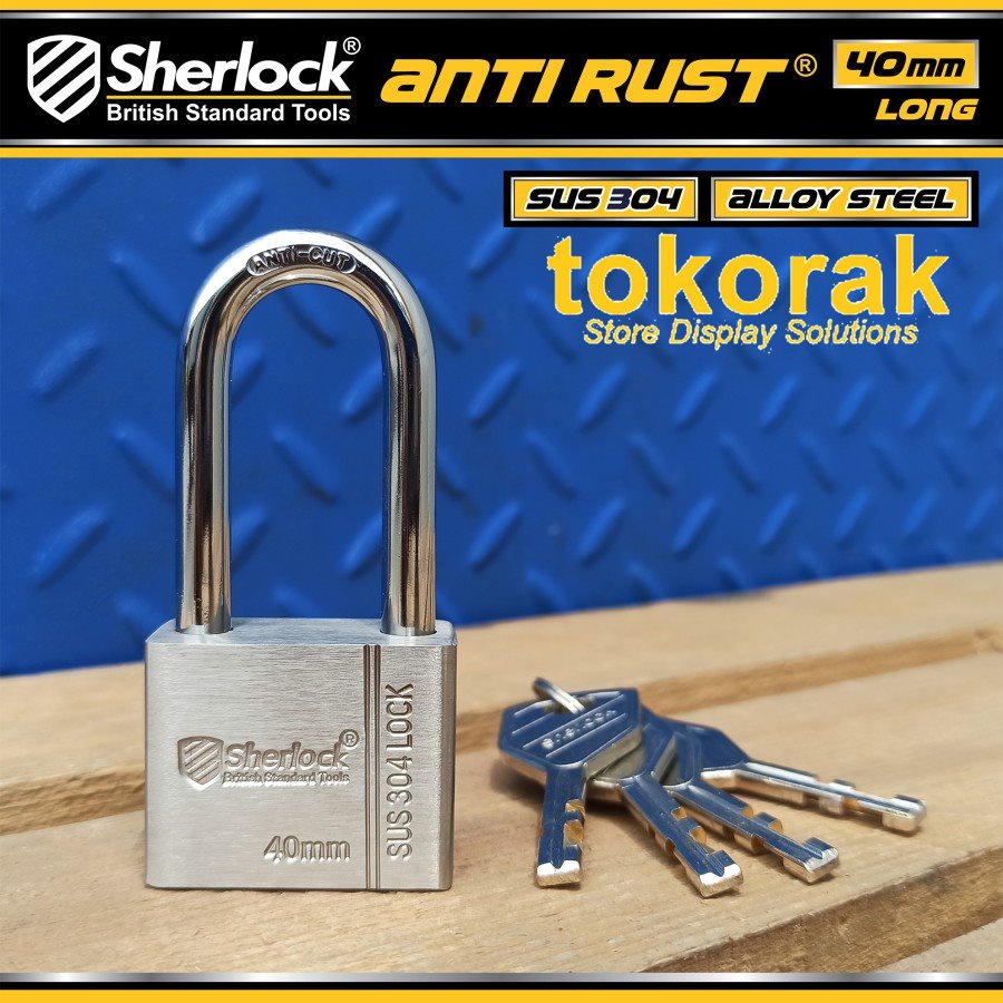 GEMBOK STAINLESS STEEL ANTI RUST 40MM PJG SHERLOCK - GEMBOK ANTI KARAT