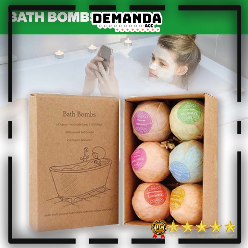 1 Box 6pcs Bath Bomb Bathtube Spa Sabun Mandi Bubble Essential Oil