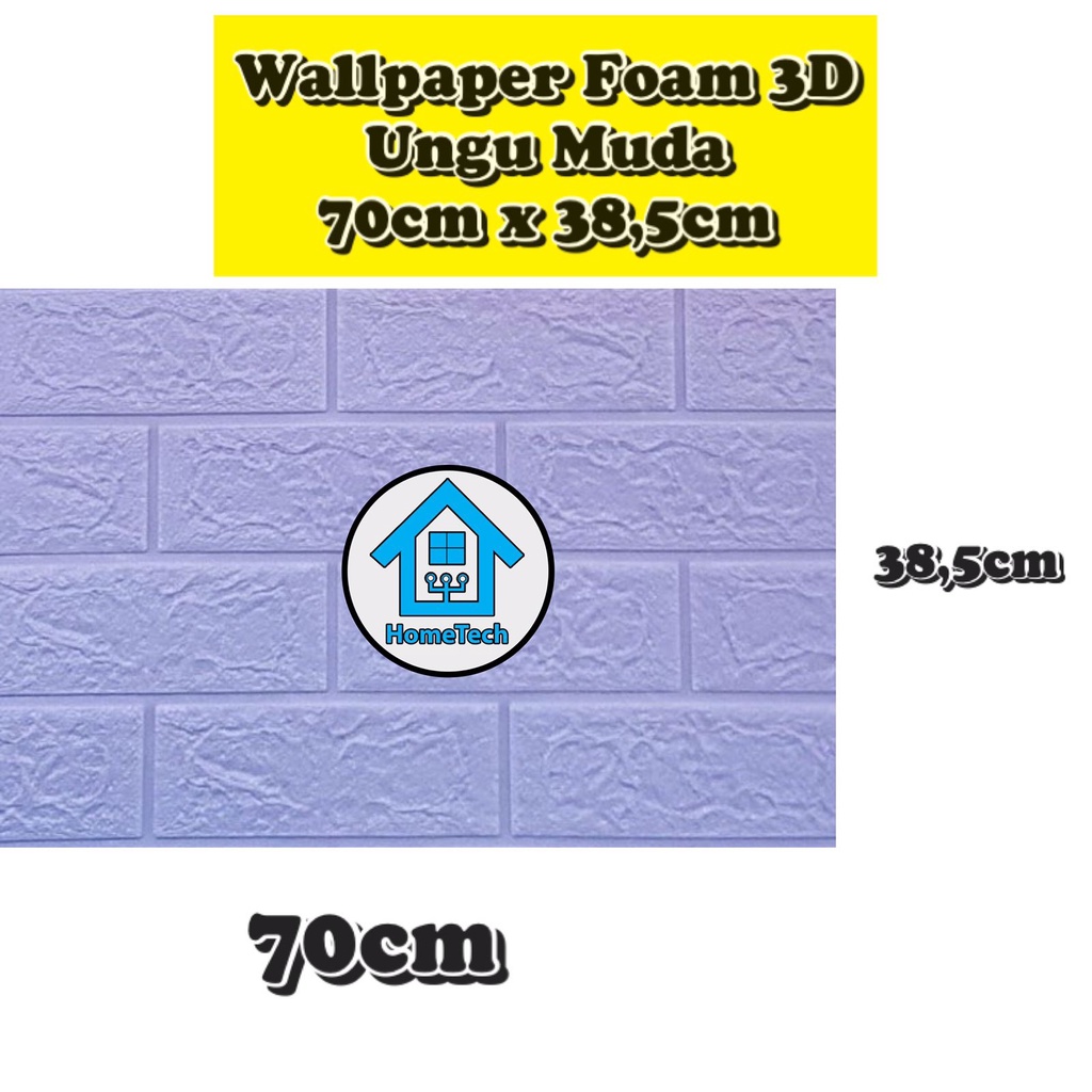 HT Wallpaper Stiker Bata Foam 3D Ungu Tua Premium Wall Paper Sticker 3mm-70cm x 38,5cm