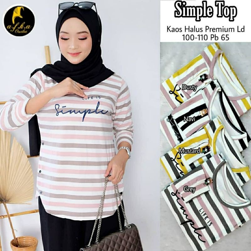 Simple Top, TOP /ATASAN WANITA CANTIK FIT XXL LD 100-114 BAHAN KAOS HALUS PREMIUM TERMURAH OOTD MODIS