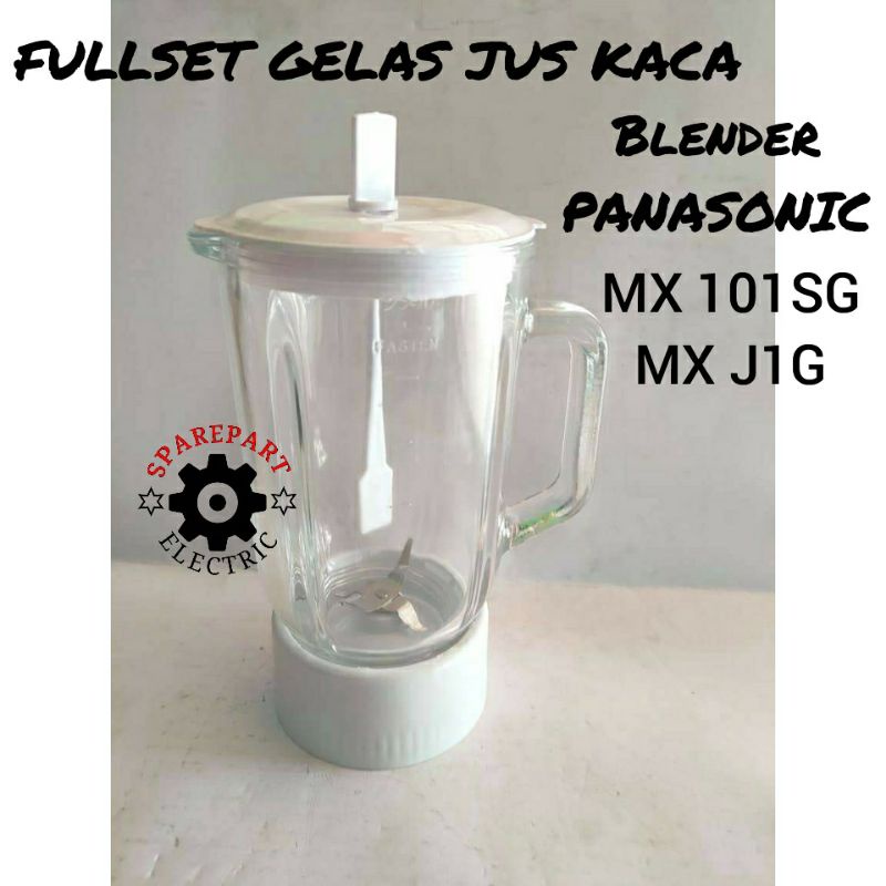 FULLSET PISAU + GELAS JUS KACA BELING BLENDER PANASONIC MX GX 101SG1 J1G