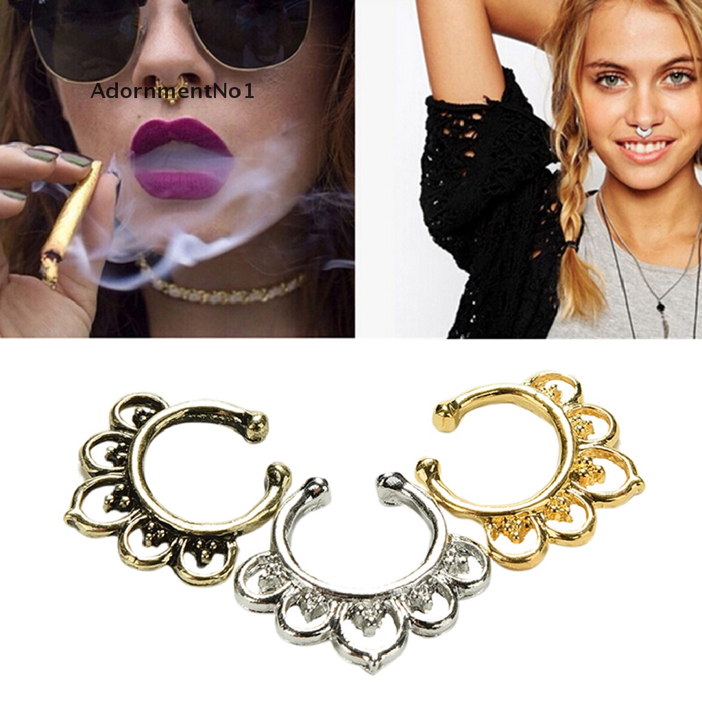 [AdornmentNo1] Fashion Fake Septum Nose Rings Faux Piercing Nose Hoop Nose Studs Body Jewelry [new]