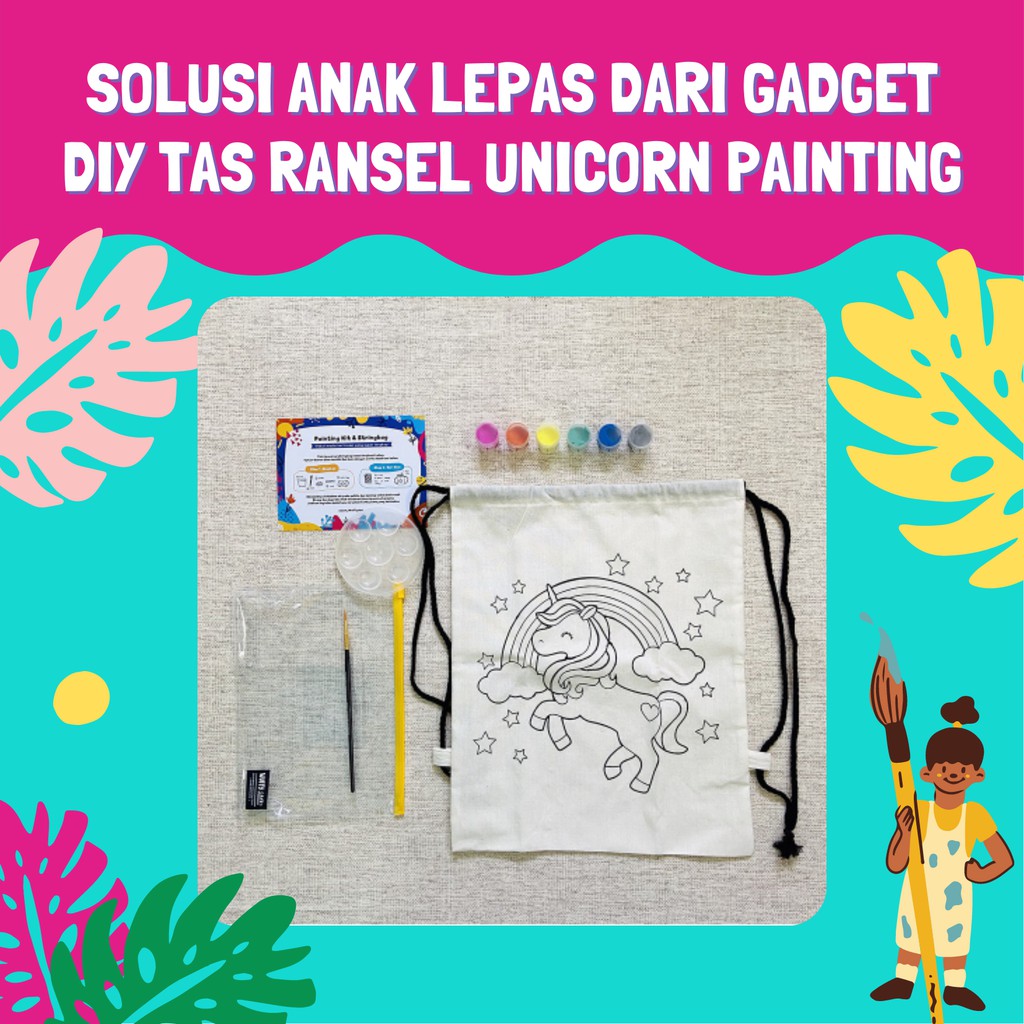 

Painting Kit String Bag - Unicorn (Paket Lengkap Melukis)