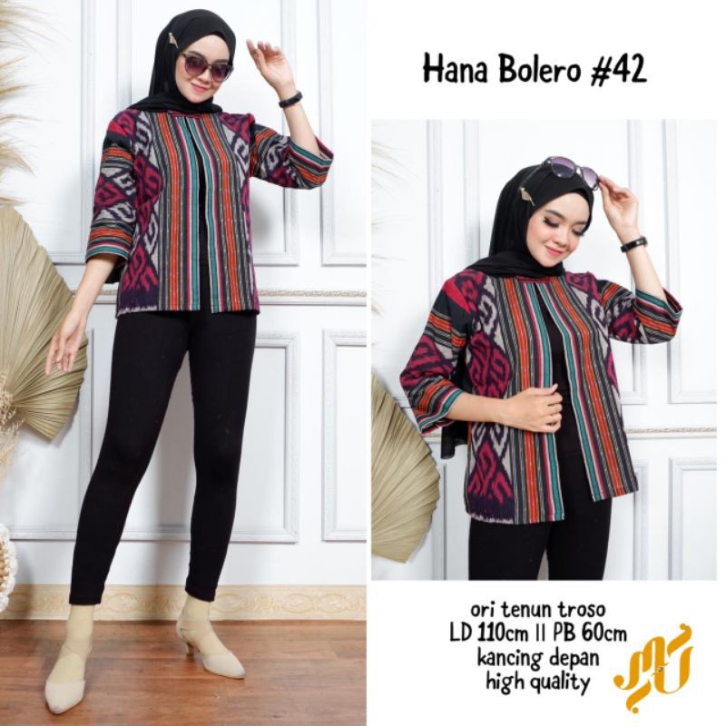 Hana Bolero Balzer Wanita for Office Bahan Tenun Troso Ori Elegan by Mukti Utomo | Blazer Batik