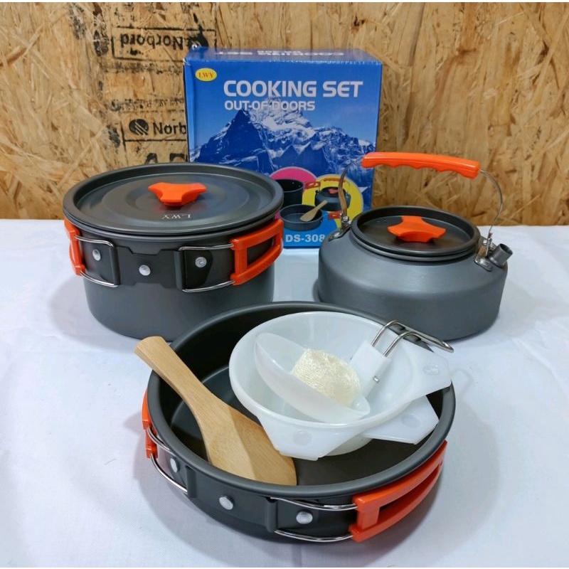 COOKING SET DS308 / ALAT MASAK CAMPING COOKINGSET DS 308 /COOKING SET DS 308 / NESTING CAMPING / ALAT MASAK KEMAH