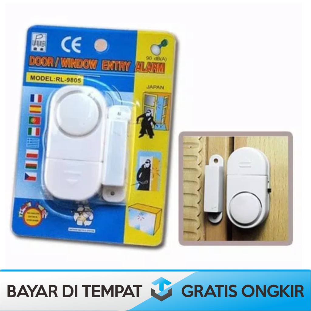 ALARM PINTU DAN JENDELA ANTI MALING PENCURI WARNA PUTIH DENGAN SENSOR GERAK MAGNET UNTUK PENGAMAN