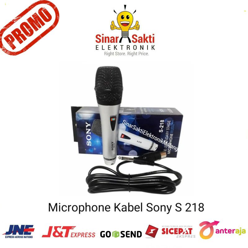 Mic Kabel Sony S 218 SN218 Microphone Mik Karaoke Murah Soni