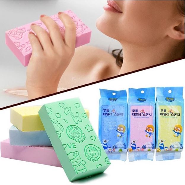 Spons Pembersih Mandi Sponge Bath Bayi Gambar Sponge Rubbing Towel Lembut Perlengkapan Mandi Baby Termurah