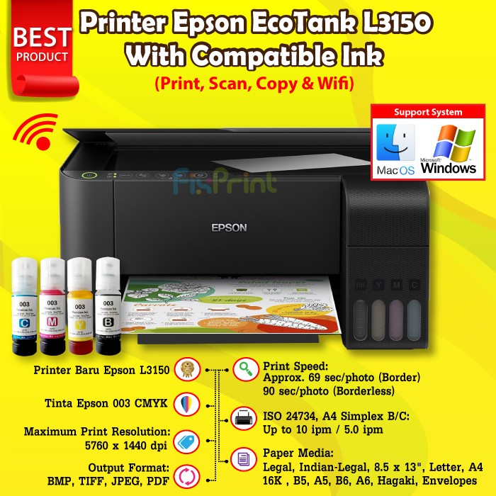 Printer Epson L3150 L 3150 EcoTank Wireless All In One Printer FI13