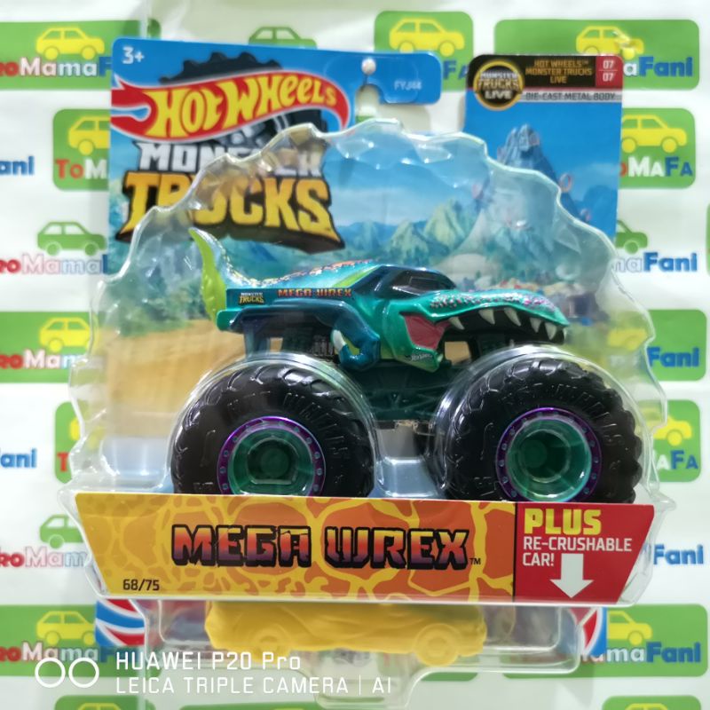 Hot Wheels Monster Trucks Mega Wrex - Hotwheels Monster Truck Model Hiu Purba Dinosaurus