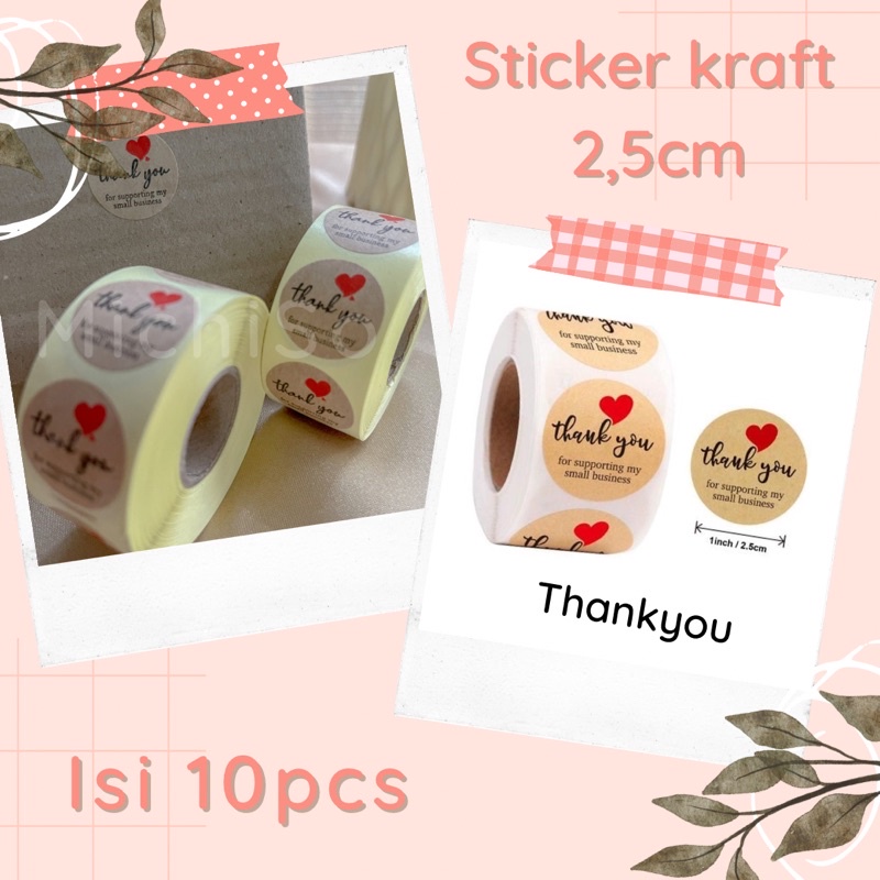

sticker thanks | sticker kraft olshop isi 10pcs | sticker handmade | sticker homemade | sticker baked | sticker olshop | thanks card | label olshop - MichiSo.id