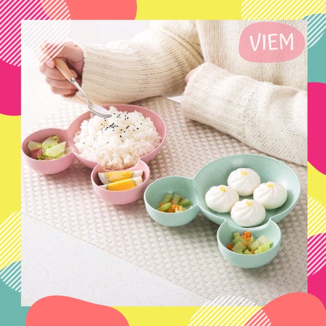 Viem Id Piring Mangkok Bentuk Mickey Sekat 3 Lucu Shopee Indonesia