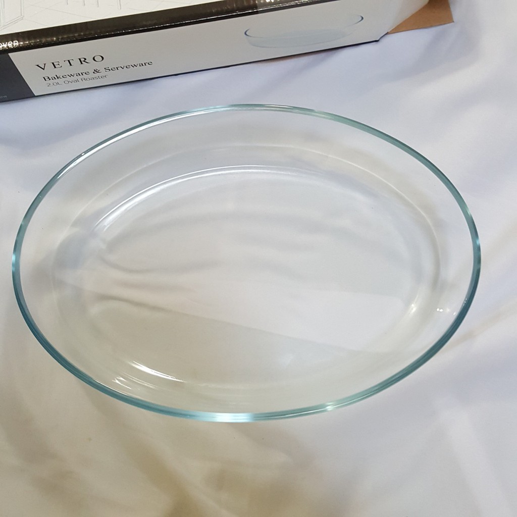Vetro Piring Saji Oval Roaster 2.0 L Serveware & Bakeware piring saji kaca mewah tahan panas ori